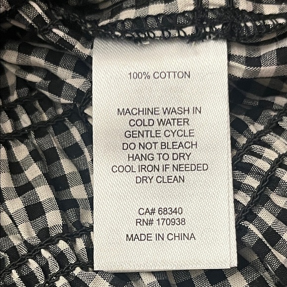 Anthropologie Maison d’ Amelie Black and White Gingham Ruffle Crop Top NWT - Picture 6 of 6